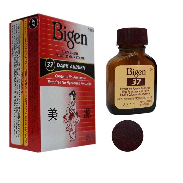 عکس بیگن رنگ موی پودری مدل 37 (قهوه ای قرمز)