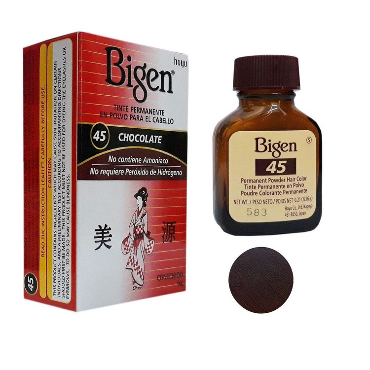 عکس بیگن رنگ موی پودری مدل 45 (شکلاتی)