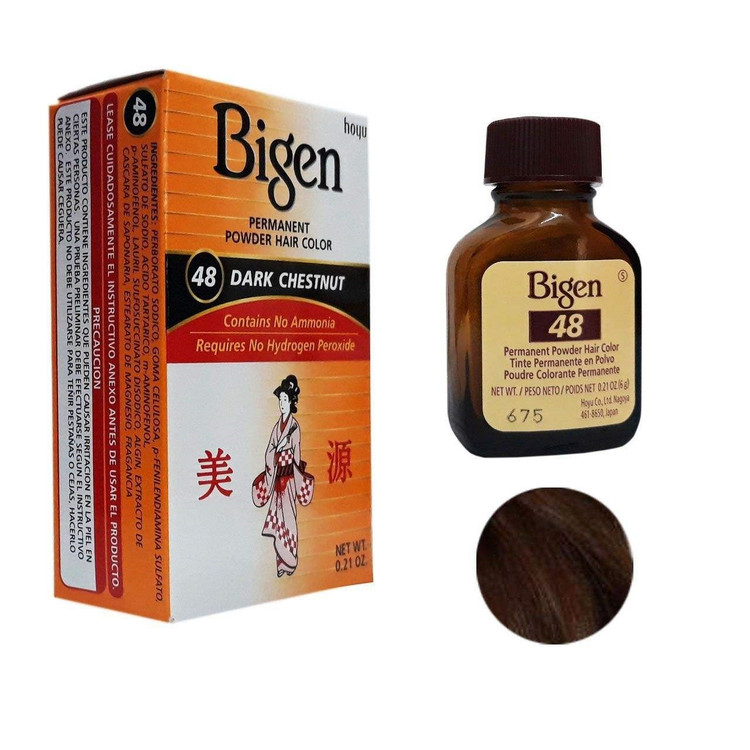 عکس بیگن رنگ موی پودری مدل 48 (بلوطی تیره)