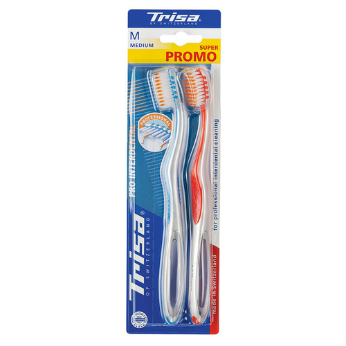 عکس مسواک تریزا مدل Pro Interdental با برس متوسط بسته 2 عددی
