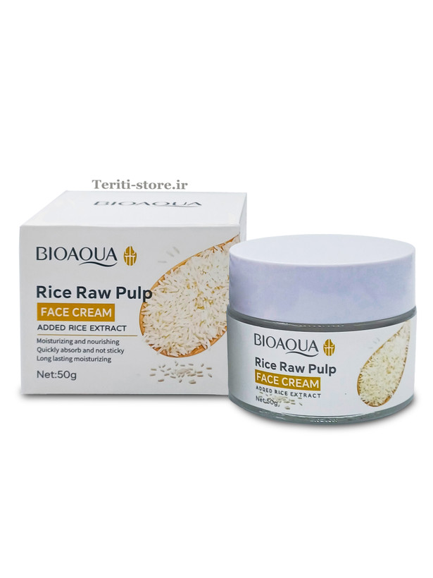 کرم آبرسان برنج 50 گرمی بیوآکوا - رطوبت رسان قوی با فرمول طبیعی