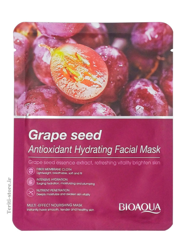 ماسک صورت ورقه ای هسته انگور بیوآکوا برای آبرسانی و شفافیت پوست