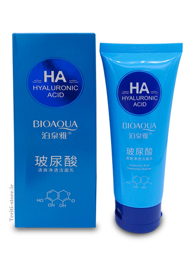 لوسیون شستشو صورت آبرسان قوی هیلارونیک اسید 100 گرمی بیوآکوا - پاکسازی عمیق و حفظ رطوبت پوست