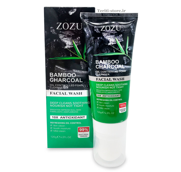 لوسیون شستشو صورت زغال بامبو زوزو - پاکسازی عمیق و کنترل چربی 100 گرمی