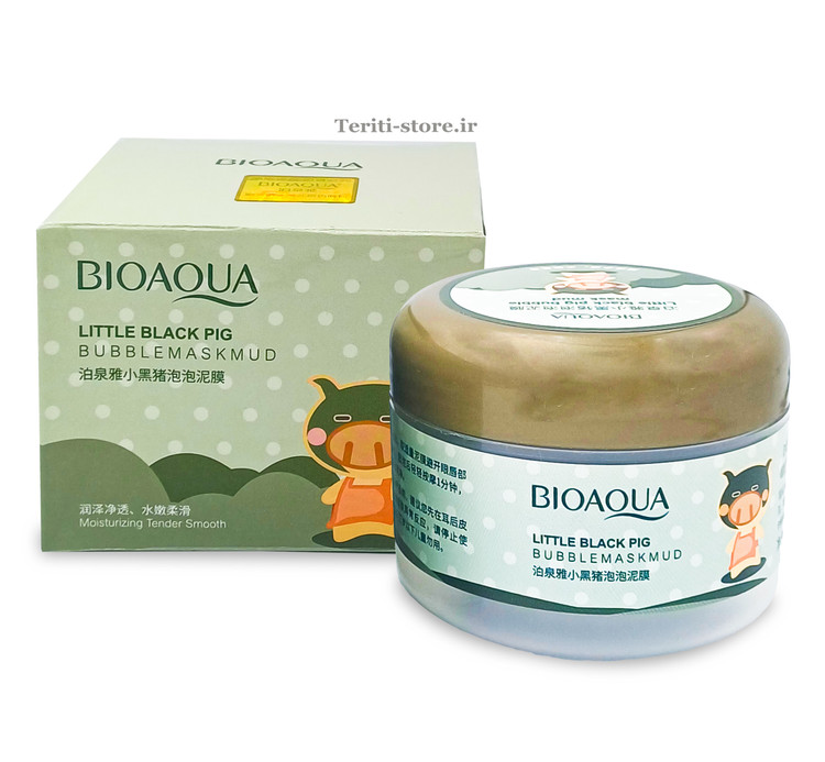 ماسک صورت حبابی بیوآکوا حاوی خاک رس و کربن فعال 100گرمی