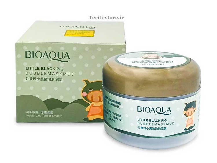 ماسک صورت حبابی بیوآکوا حاوی خاک رس و کربن فعال 100گرمی