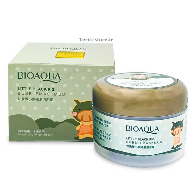 ماسک صورت حبابی بیوآکوا حاوی خاک رس و کربن فعال 100گرمی